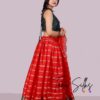 Cotton silk meroon Lava Red and Dark grey - Image 3