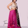 Cotton silk  Lehenga pink and Black - Image 3