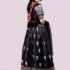 Cotton silk Black lehenga and Pinkish red - Image 2
