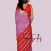 Pure Creepe Saree Light plum with Lava - Image 2