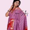 Pure Creepe Saree Light plum with Lava - Image 4