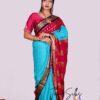 Pure Mysore silk with Bluish Cyan - Pinkish Red 120 Gsm - Image 3