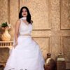 white organza crop top and lehenga - Image 3
