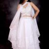 white organza crop top and lehenga - Image 5