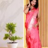 Kanchipuram Silk-Rosy pink with Pearl - Image 2