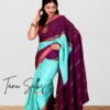 Pure Mysore silk with Cloudy Blue - Palatinate Purple 120 Gsm