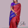 Pure Mysore silk with Rosy pink- Purple - Image 2