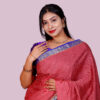 Pure Mysore silk with Rosy pink- Purple - Image 5