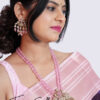 Kanchipuram Silk- Purple with Cream - Image 2