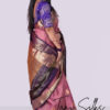 Kanchipuram Silk- Tulip pink with Purple - Image 4
