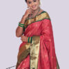 Kanchipuram Silk- Brick red with Green