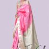 Kanchipuram Silk- Soft pink with pinkish grey - Image 3