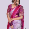 Kanchipuram Silk- Light violet with Dark berry