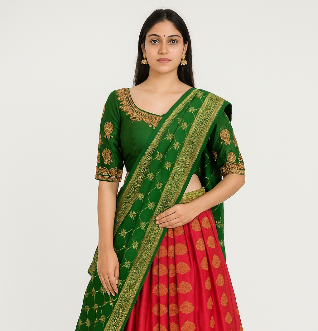 Semi silk lehenga blouse - Image 2