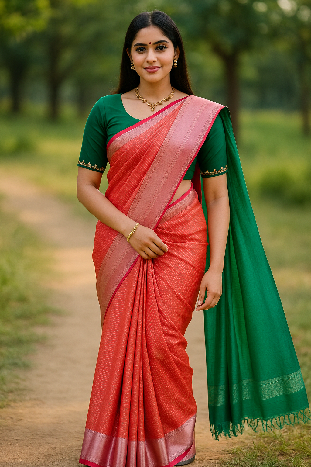 Semi kanchipuram saree