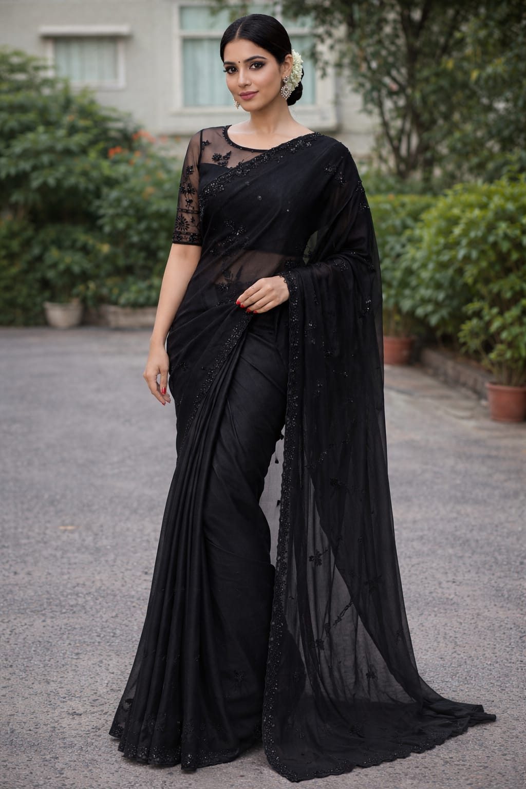 Designer Handwork Georgette Saree